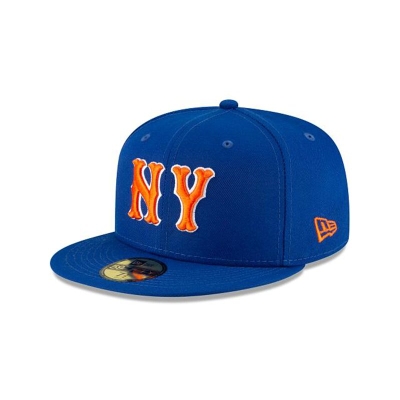 New York Mets Gorra | New Era MLB Ligature 59fifty Fitted Cap Mexico - Azules